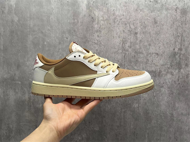 Women's Running Weapon Air Jordan 1 Bown/White Shoes 0479